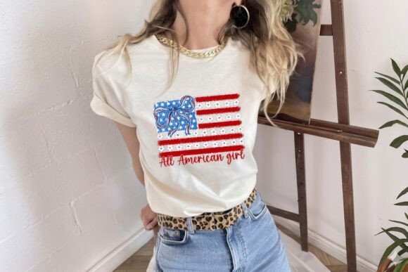 All American Girl Patriotic Flag Design: A Fresh Visual Asset