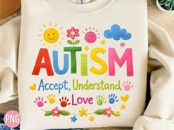 Autism Accept Understand Love Design PNG: Creative Applications