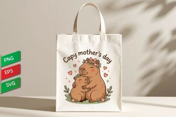 Capy Mother's Day T-Shirts Vector Design for Creative Projects