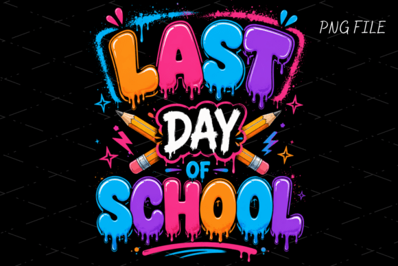 Celebrate the Final Bell: Dynamic Last Day of School PNG Design