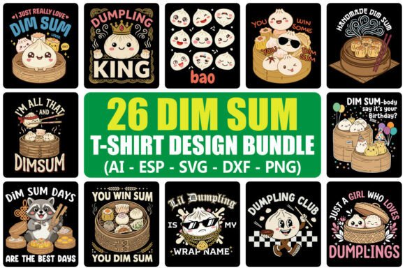 Cute Dim Sum & Dumpling Design Bundle: Kawaii Creativity