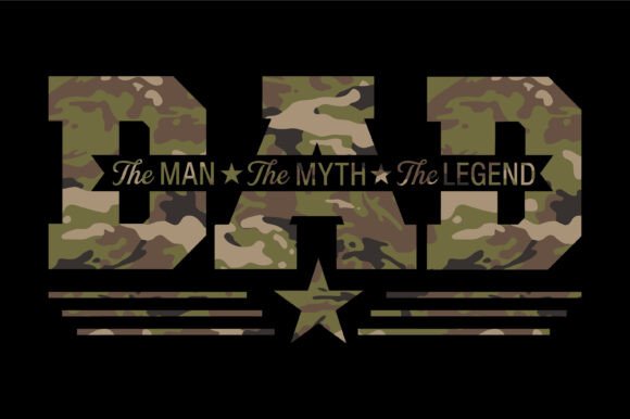 Dad Man Myth Legend Camo Design: A Bold Graphic Element