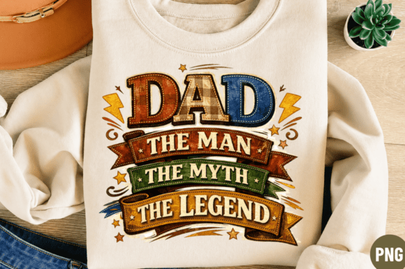 Dad Myth Legend Retro Png T-shirt Design: A Vintage Asset for Modern Creators