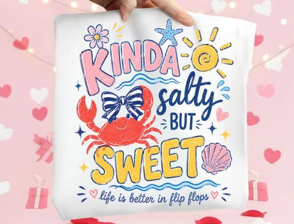 Kinda Salty But Sweet: A Cute Summer Beach Sublimation Design
