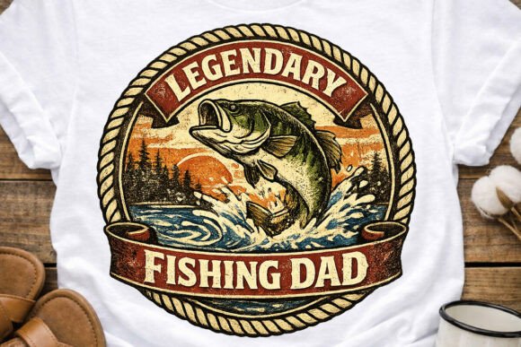 Legendary Fishing Dad PNG: A Design Asset for Niche Branding