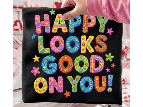 Neon Lettered Smiley Teacher Happy Looks Tshirt Design