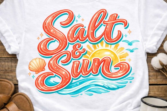 Salt Sun Summer Sea PNG Design: A Coastal Graphic Asset