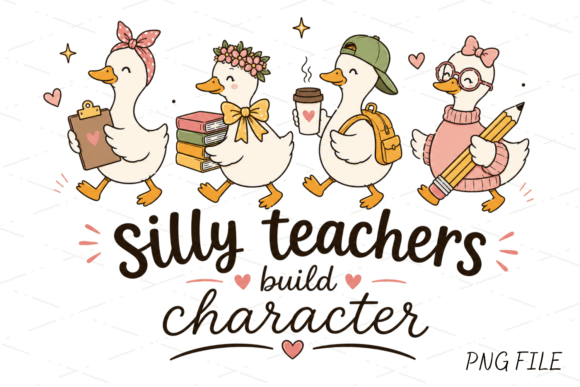 Silly Teachers PNG: Cute Duck Design for Creative Projects