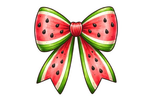 Watermelon Bow Summer Cute Design: A Fresh Asset for Your Creative Projects