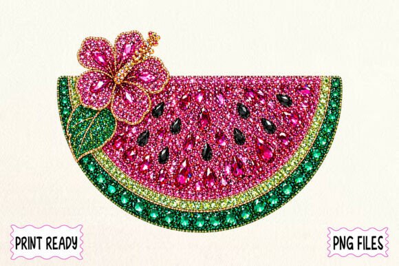Watermelon Rhinestone Summer Design: Vibrant Creative Asset